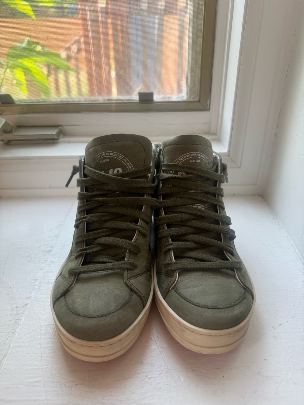 Women’s High Top P448s in Green w/Pink Bottom size 36